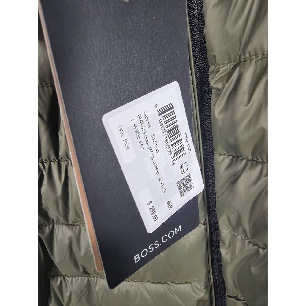 Hugo Boss Calanos Lightweight Puffer Jacket Open Green Men's Size 46R - NWT $298 - Picture 9 of 9